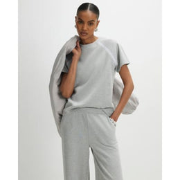 Grey Short Sleeve Cosy Whipstitch T-shirt