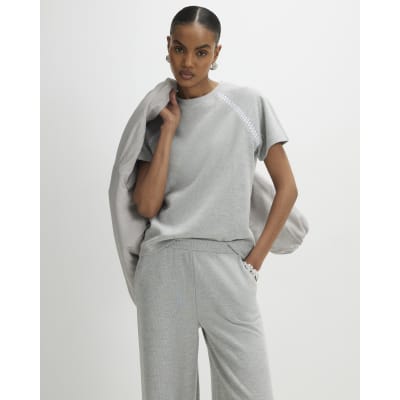 Grey Short Sleeve Cosy Whipstitch T-shirt