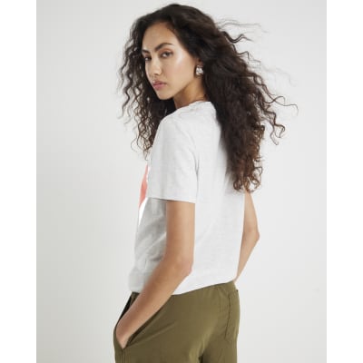 Grey Short Sleeve Foil Circle T-shirt