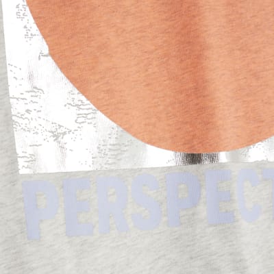 Grey Short Sleeve Foil Circle T-shirt