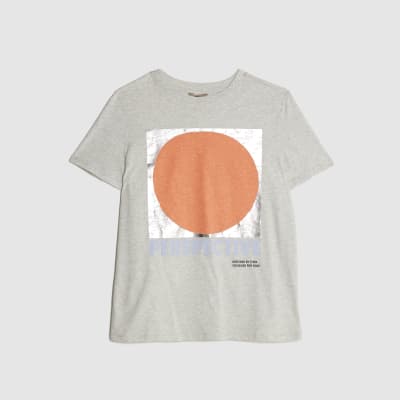 Grey Short Sleeve Foil Circle T-shirt