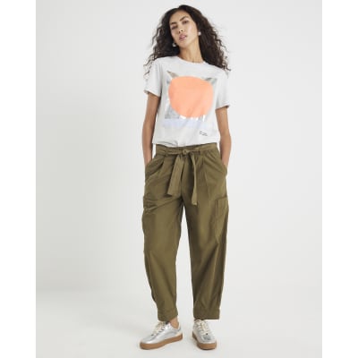 Grey Short Sleeve Foil Circle T-shirt