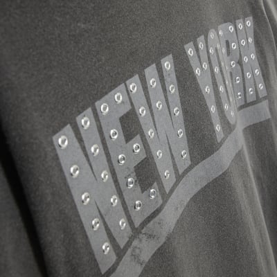 Grey Short Sleeve New York Eyelet T-shirt