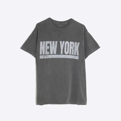 Grey Short Sleeve New York Eyelet T-shirt