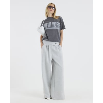 Grey Short Sleeve New York Eyelet T-shirt