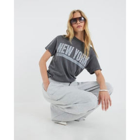Grey Short Sleeve New York Eyelet T-shirt