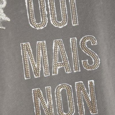 Grey Short Sleeve Oui Mais Non T-shirt