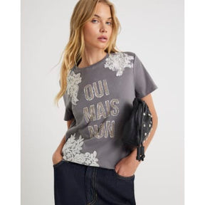 Grey Short Sleeve Oui Mais Non T-shirt