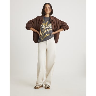 Grey Short Sleeve Panama Foil T-shirt