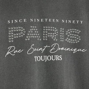 Grey Short Sleeve Paris Studded T-shirt