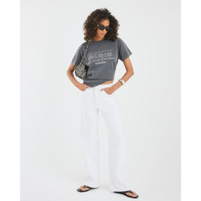 Grey Short Sleeve Paris Studded T-shirt