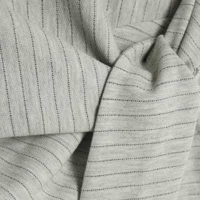 Grey Short Sleeve Pinstripe Tie Detail Top