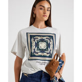 Grey Short Sleeve Scarf Detail T-shirt