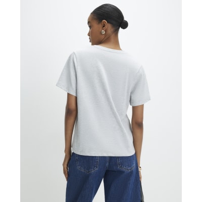 Grey Short Sleeve Slim Fit T-shirt