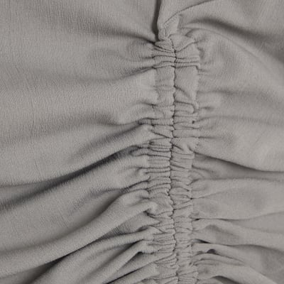 Grey Sleeveless Ruched Tie Detail Top