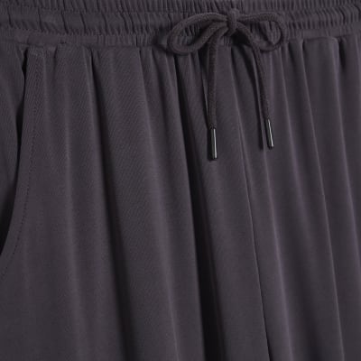 Grey Soft Touch Wide Leg Trousers