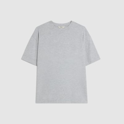 Grey Split Hem Boyfriend Fit T-shirt