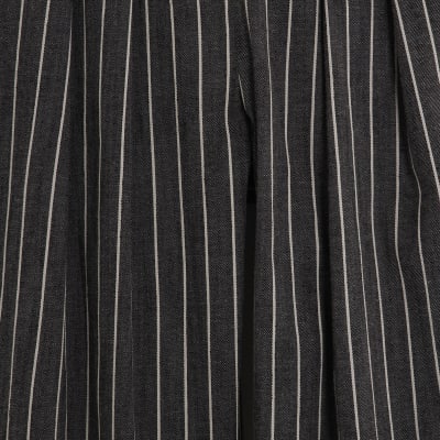 Grey Striped Wide Leg Trousers