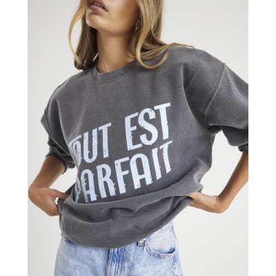 Grey Studded Tout Est Parfait Sweatshirt