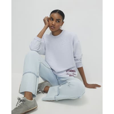 Grey Studio Graphic Oversized Sweatshirt