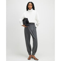 Grey Tailored Barrel Leg Trousers