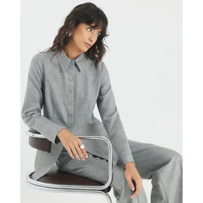Grey Tailored Longline Shirt