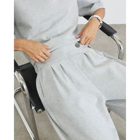 Grey Tailored Wide Leg Trousers