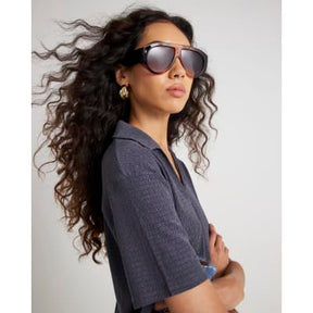 Grey Textured Short Sleeve Polo Top