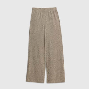 Grey Textured Wide Leg Trousers