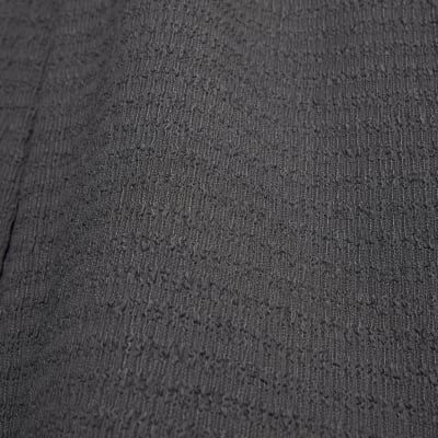 Grey Textured Wide Leg Trousers