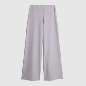 Grey Textured Wide Leg Trousers