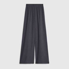 Grey Textured Wide Leg Trousers