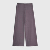 Grey Textured Wide Leg Trousers