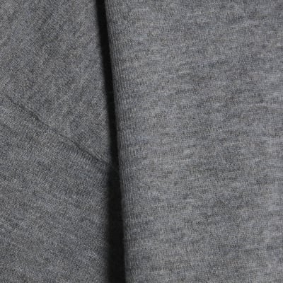 Grey Turn Back Cuff Knitted Top