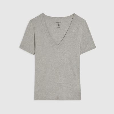 Grey V Neck T-Shirt