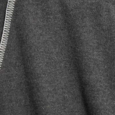 Grey Whipstitch Wide Leg Joggers