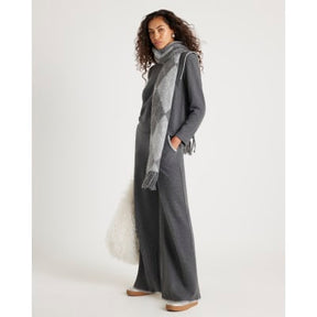 Grey Whipstitch Wide Leg Joggers