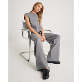 Grey Wide leg knitted trousers
