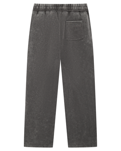 Magiri Embroidered Acid Wash Joggers in Washed Grey