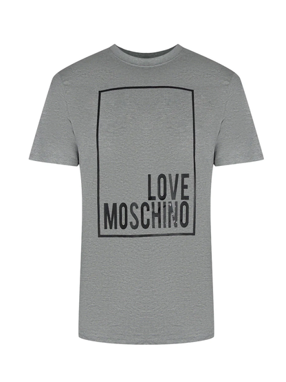 Love Moschino Box Logo Grey T-Shirt