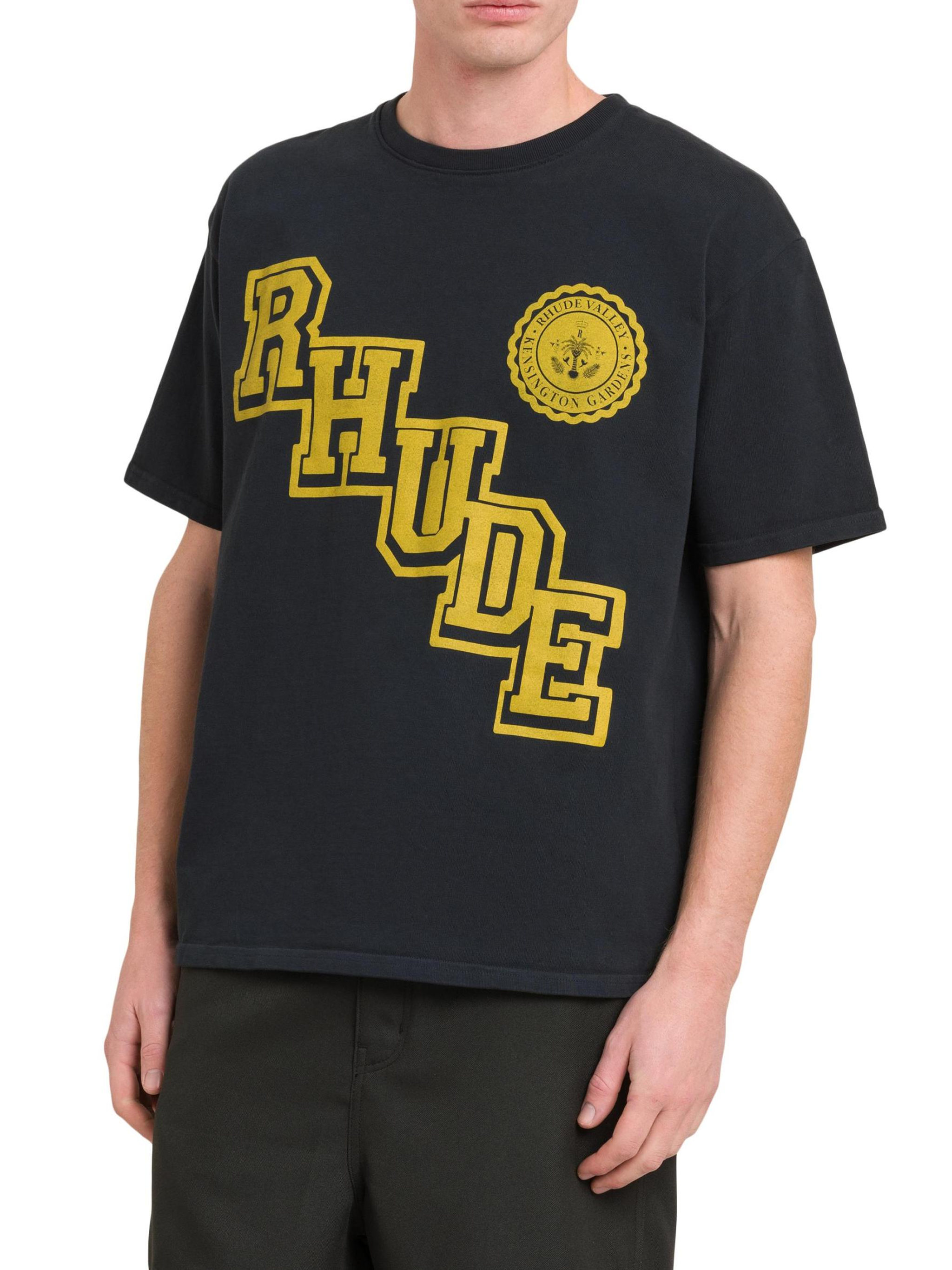 Rhude Collegiate Crest T-Shirt in Black