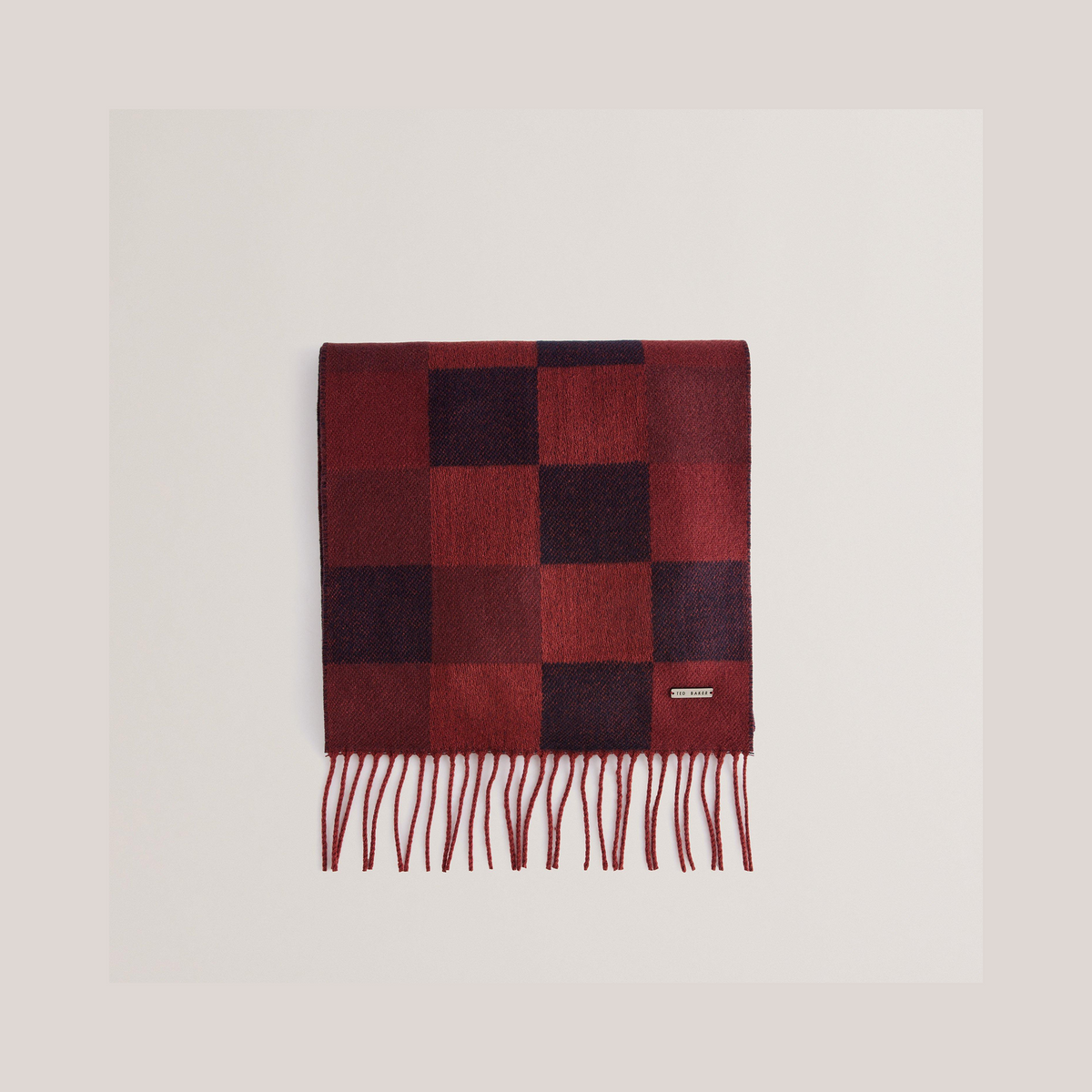 Grid Check Midweight Scarf