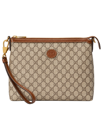 Gucci Beige Gg Canvas Wristlet