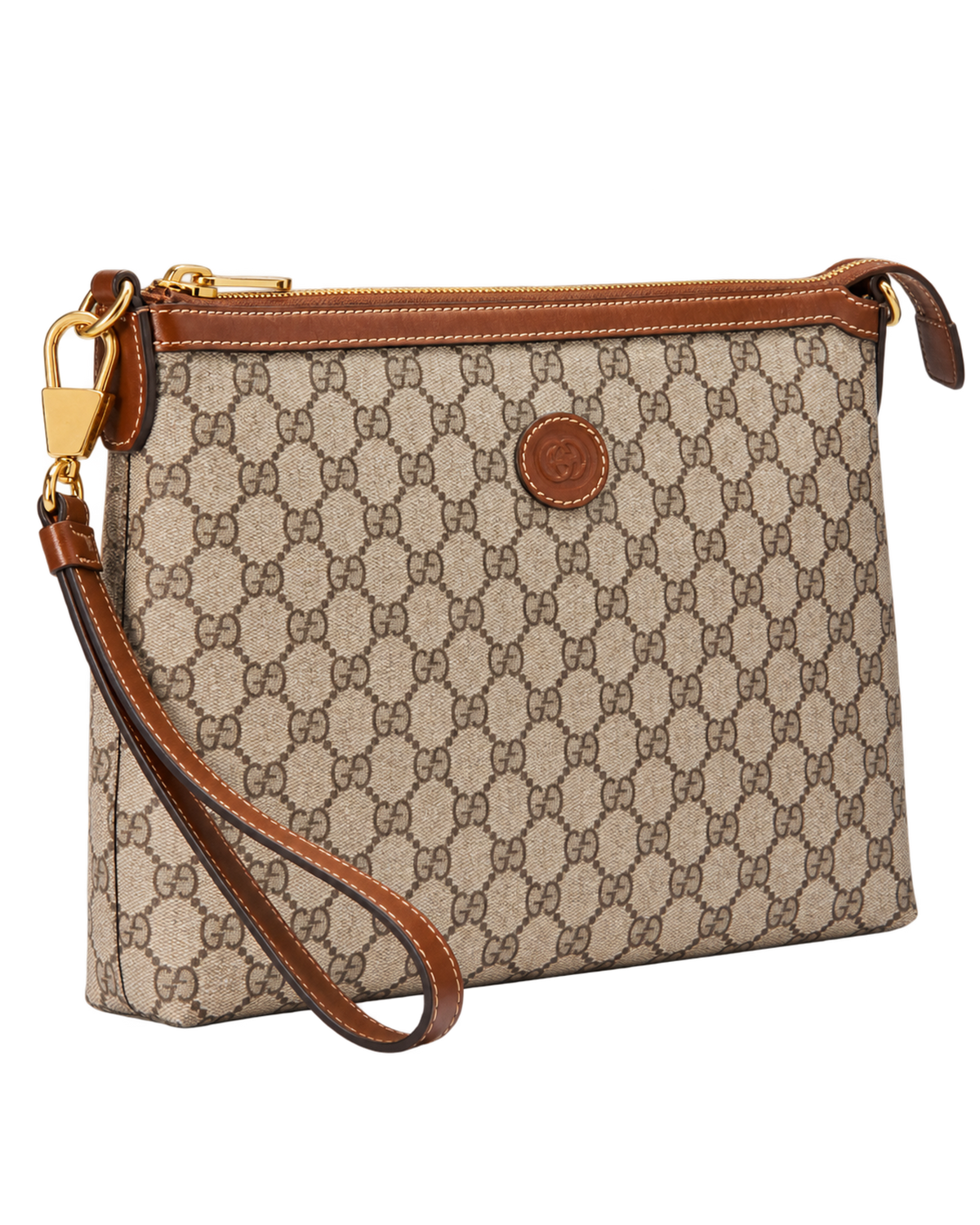 Gucci Beige Gg Canvas Wristlet