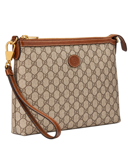 Gucci Beige Gg Canvas Wristlet