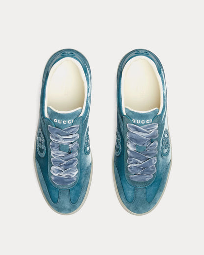 Velvet Dark Teal Low Top Sneakers