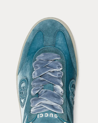 Velvet Dark Teal Low Top Sneakers