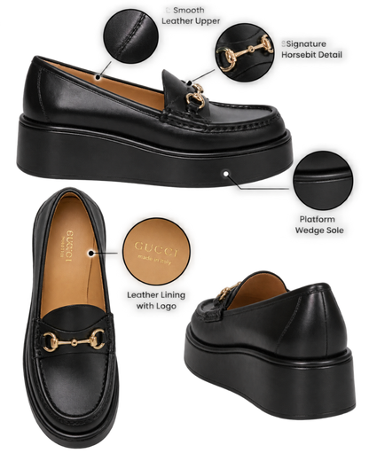 Gucci Horsebit Wedge Loafers