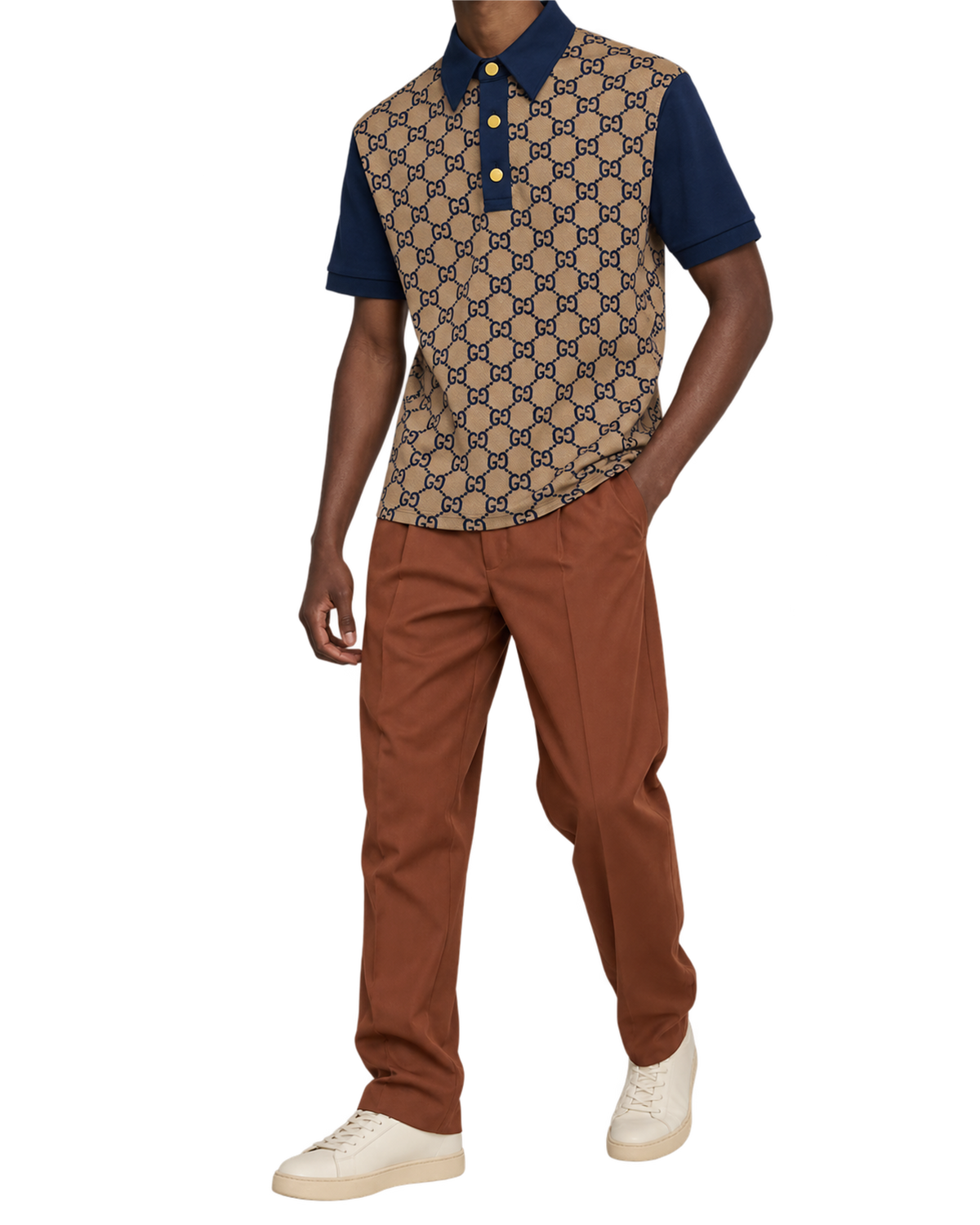 GUCCI - Maxi Gg Silk & Cotton Polo Shirt