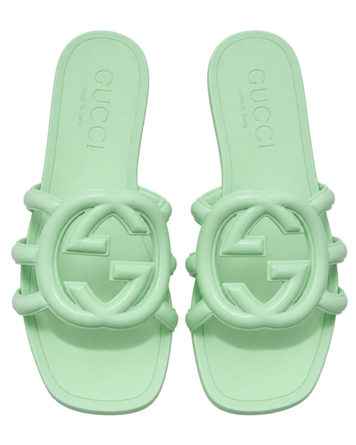 Gucci Mint Green GG Slippers